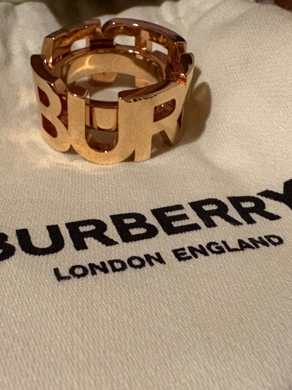 Burberry Scarf Ring in Golden Brass - Picture 2 of 10